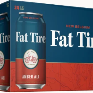 (24pk cans)-New Belgium Fat Tire Amber Ale Beer, Colorado, USA (12oz)